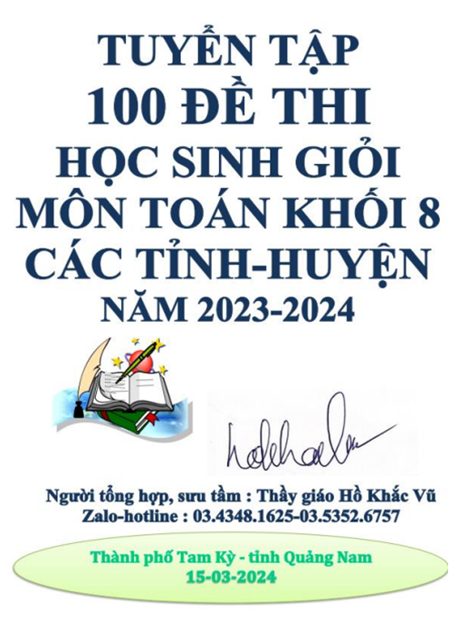Tuyển Tập 100 Đề Thi Học Sinh Giỏi Môn Toán Khối 8 Các Tỉnh Huyện Năm 2023 2024 – Ebook Ôn Thi Siêu Hay