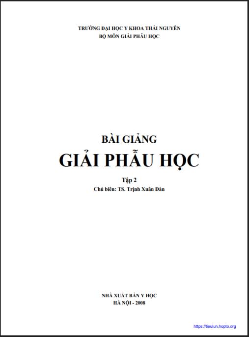 Bài Giảng Giải Phẫu Học Tập 2 – Tài Liệu Học Tập Chuẩn Y Khoa