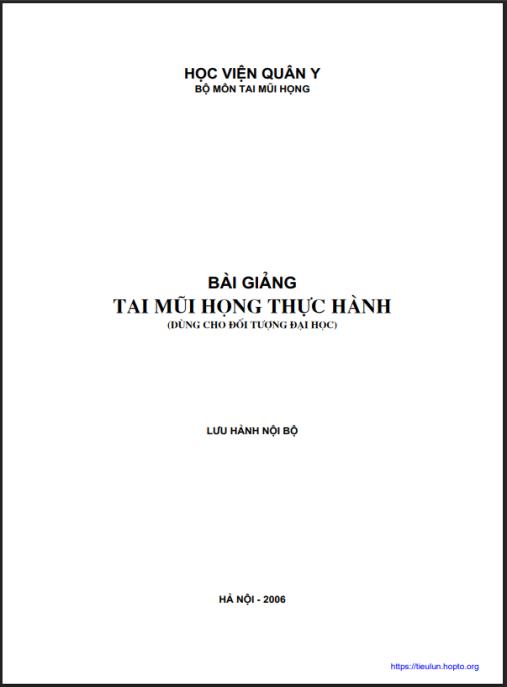 Bài Giảng Tai Mũi Họng Thực Hành – Bí Quyết Chẩn Đoán & Điều Trị Siêu Hiệu Quả