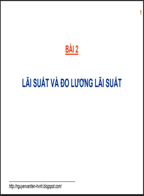 Bài giảng Lãi suất và đo lường lãi suất – Bí quyết chinh phục tài chính