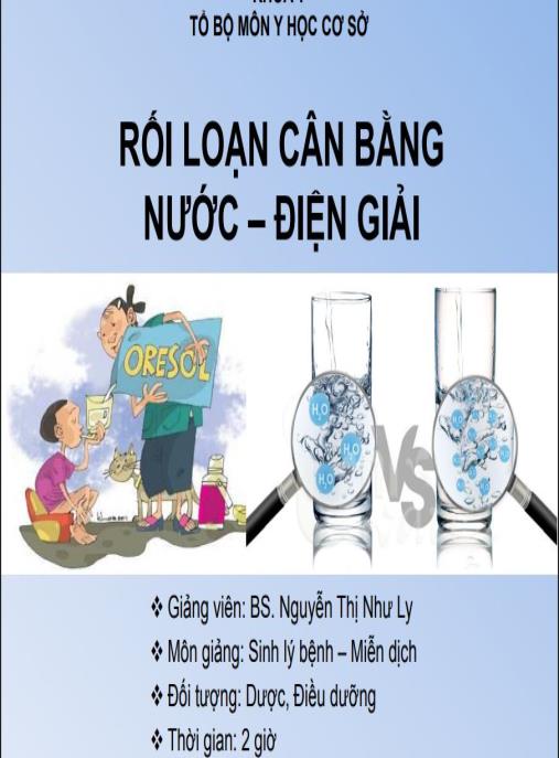 Bài giảng Rối loạn cân bằng nước – điện giải | Tài liệu thiết yếu cho sinh viên Dược – Điều dưỡng