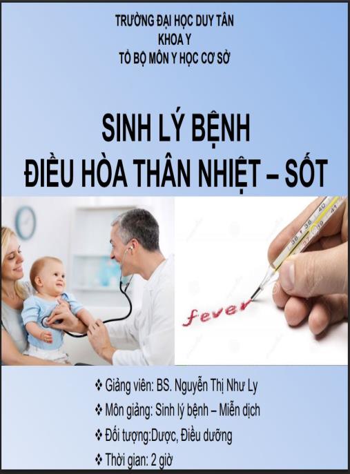 Bài giảng Sinh lý bệnh điều hòa thân nhiệt – sốt | Tài liệu y khoa chuyên sâu