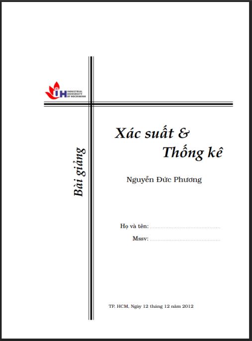 Bài giảng Xác suất và thống kê – Tài liệu học tập chuyên sâu