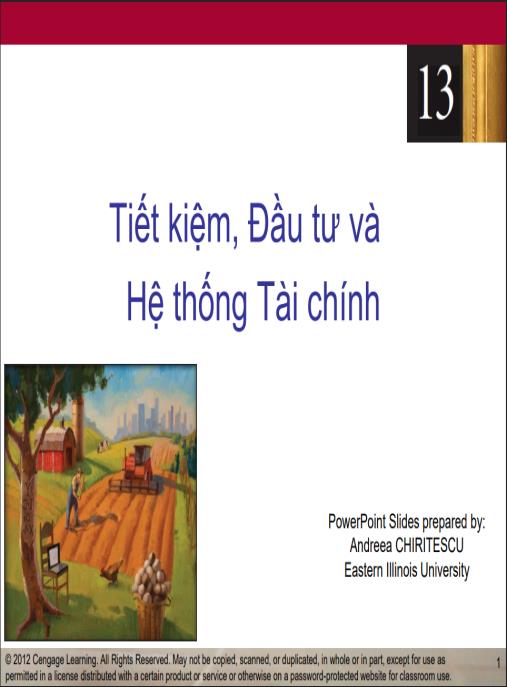 Bài giảng môn Tiết kiệm, đầu tư và hệ thống tài chính – Bí quyết làm giàu bền vững