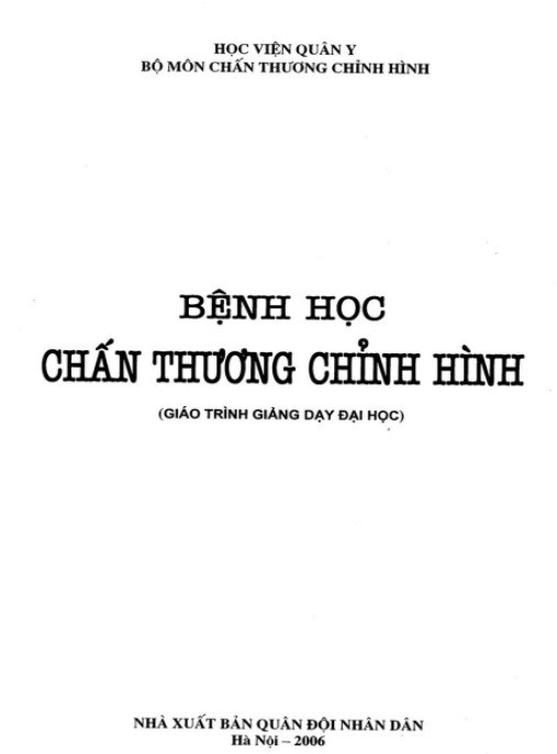 Bệnh Học Chẩn Thương Chỉnh Hình – Tài Liệu Chuyên Sâu Y Khoa