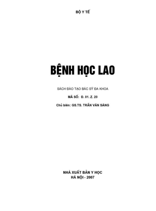 Bệnh Học Lao – Tài Liệu Y Khoa Chuẩn Mực Cho Bác Sĩ Và Sinh Viên