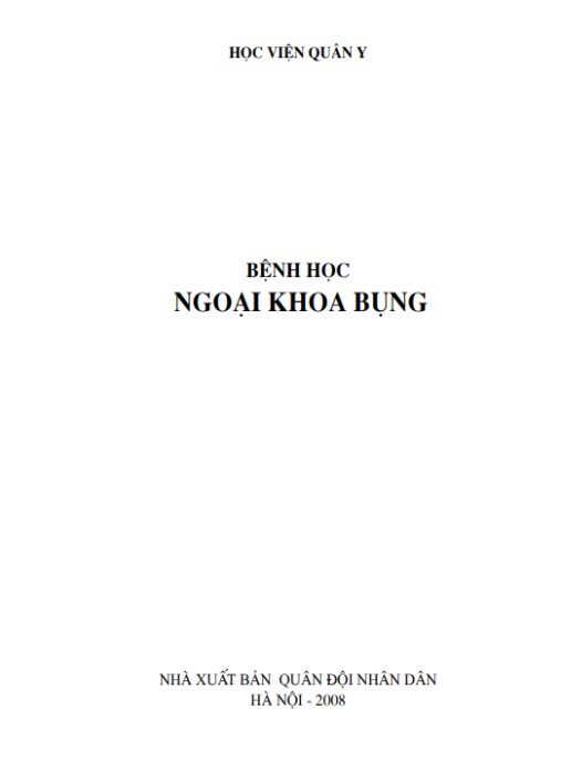 Bệnh Học Ngoại Khoa Bụng – Tài Liệu Y Khoa Chuẩn Mực