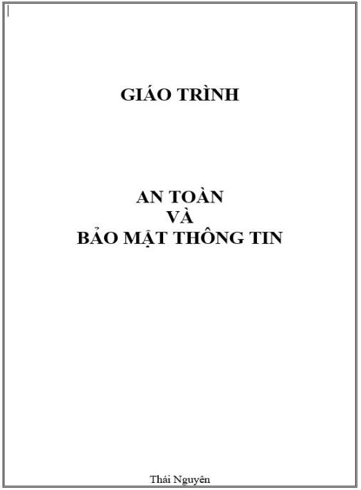 Giáo trình An toàn và bảo mật thông tin – Bí quyết bảo vệ dữ liệu số