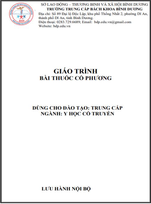 Giáo trình Bài thuốc cổ phương – Bí quyết Y học Cổ truyền Hiệu quả