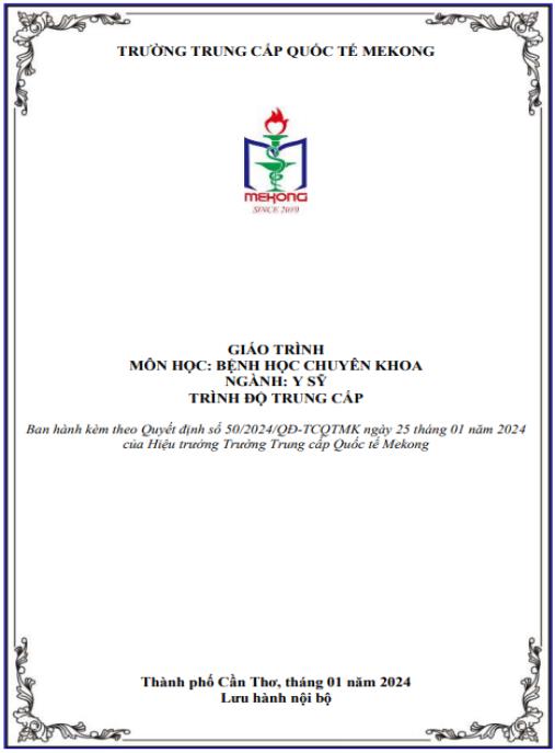 Giáo trình Bệnh học chuyên khoa – Y sỹ Trung cấp Quốc tế Mekong