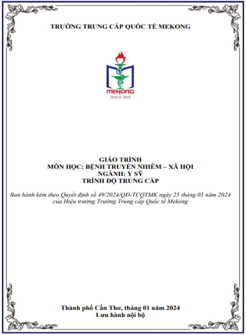 Giáo trình Bệnh truyền nhiễm – xã hội: Tài liệu thiết yếu cho y khoa