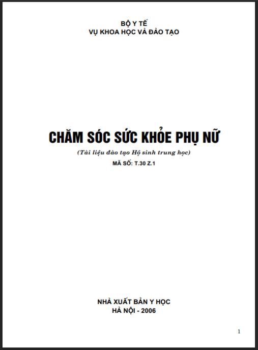 Giáo trình Chăm sóc sức khỏe phụ nữ – Phần 1: Kiến thức thiết yếu về sinh sản
