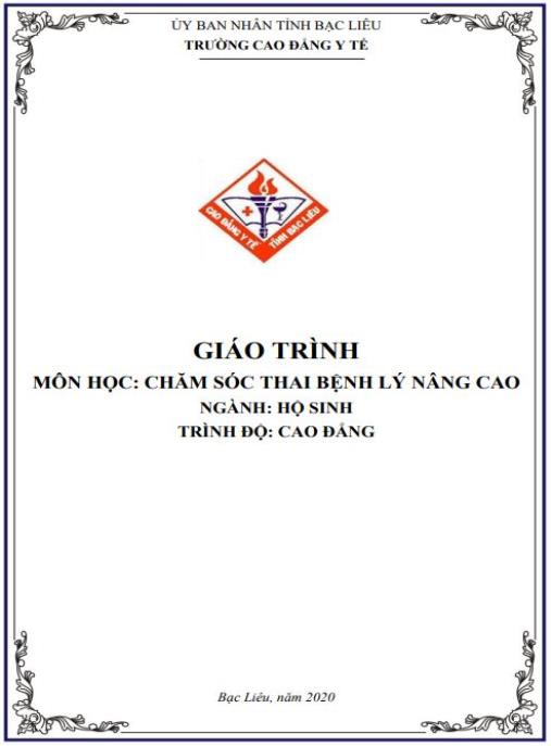 Giáo trình Chăm sóc thai bệnh lý nâng cao – Nâng tầm kiến thức Hộ sinh chuyên sâu