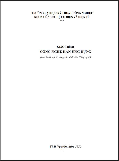Giáo trình Công nghệ hàn ứng dụng – Hướng dẫn toàn diện cho kỹ sư