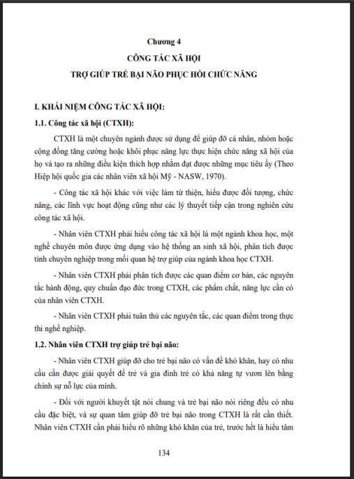 Giáo trình Công tác xã hội trong lĩnh vực phục hồi chức năng cho trẻ bại não Phần 2 – Hỗ trợ hòa nhập cộng đồng