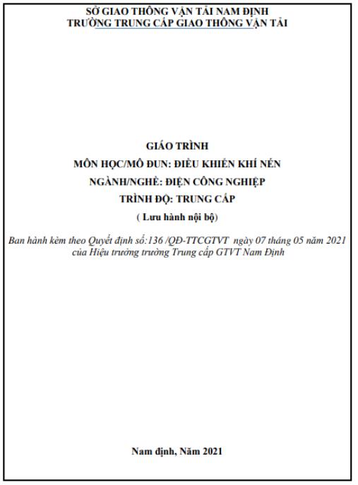Giáo trình Điều khiển khí nén – Hướng dẫn toàn diện từ lý thuyết đến thực hành