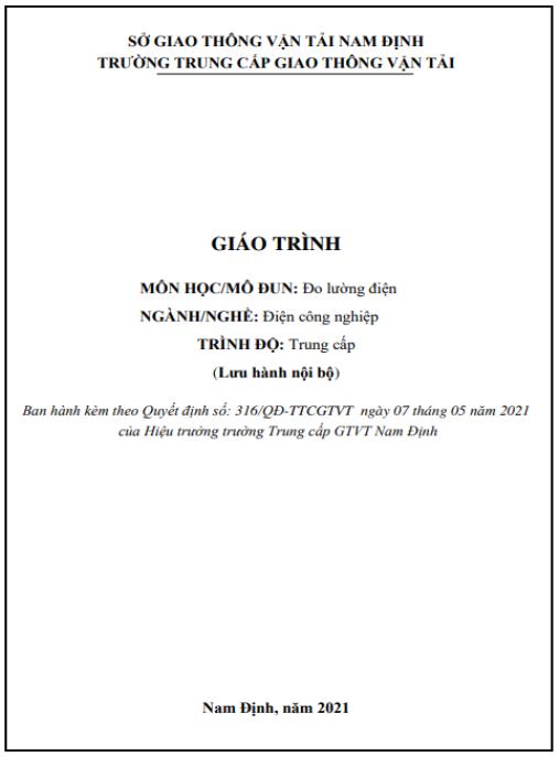 Giáo trình Đo lường điện – Hướng dẫn thực hành chuyên sâu nghề Điện