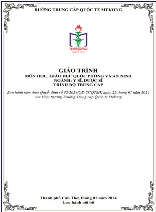 Giáo trình Giáo dục Quốc phòng và An ninh Ngành: Y sĩ, Dược sĩ – Tài liệu chuẩn Trung cấp thiết yếu!
