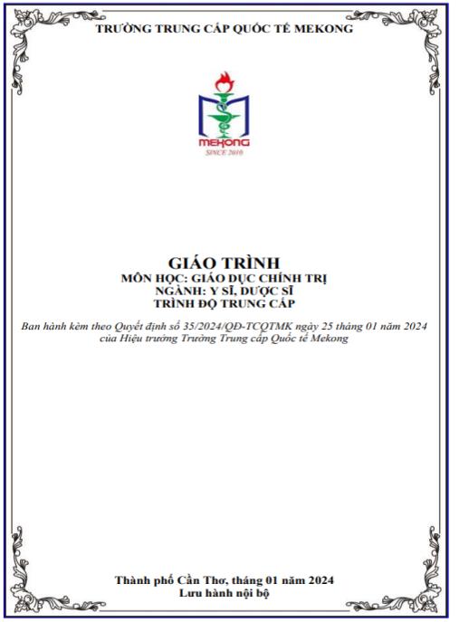 Giáo trình Giáo dục chính trị – Y sỹ, Dược sỹ Trung cấp Mekong