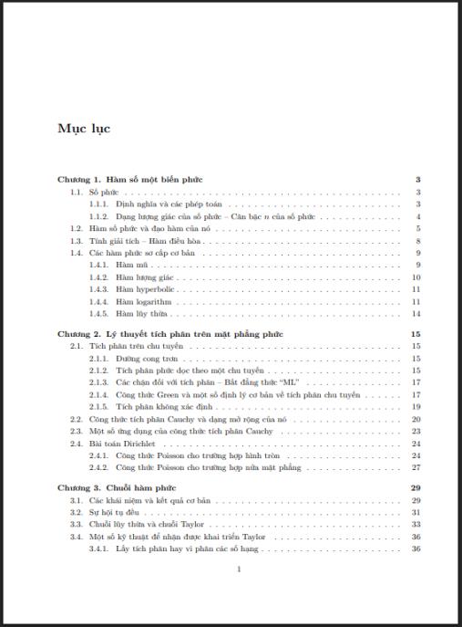 Giáo trình Hàm biến phức – Tài liệu học thuật chuyên sâu