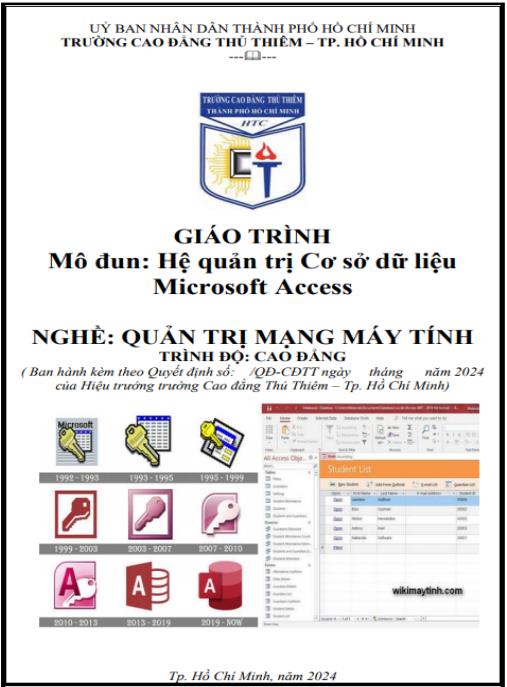 Giáo trình Hệ quản trị cơ sở dữ liệu Microsoft Access – Hướng dẫn thực hành chuyên sâu