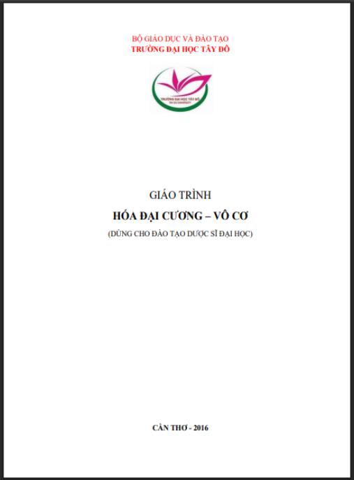 Giáo trình Hóa đại cương – vô cơ (Dùng cho đào tạo dược sĩ đại học) – Nền tảng vững chắc cho Dược sĩ tương lai