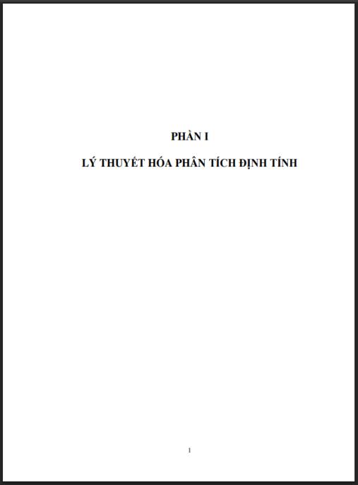 Giáo trình Hóa phân tích Phần một – Lý thuyết hóa phân tích định tính (PDF)