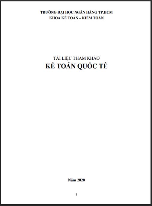Giáo trình Kế toán quốc tế – Nắm vững chuẩn mực IFRS toàn cầu