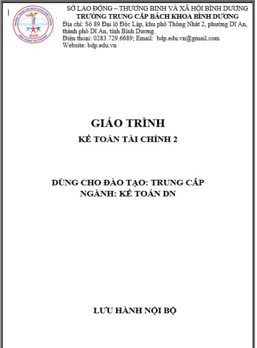 Giáo trình Kế toán tài chính 2 – Hướng dẫn chuyên sâu cho sinh viên & kế toán viên