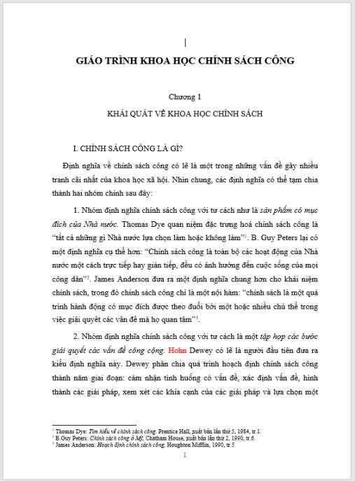 Giáo trình Khoa học chính sách công – Tài liệu thiết yếu cho hành chính công