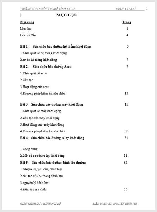 Giáo trình Khởi động và đánh lửa – Hướng dẫn sửa chữa chuyên sâu