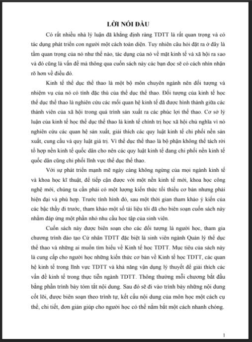 Giáo trình Kinh tế học thể dục thể thao – Hướng dẫn toàn diện cho sinh viên TDTT