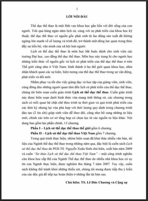Giáo trình Lịch sử thể dục thể thao – Hành trình phát triển toàn diện