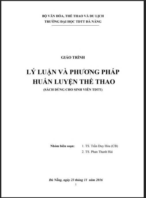 Giáo trình Lý luận và phương pháp huấn luyện thể thao – Hướng dẫn toàn diện cho HLV