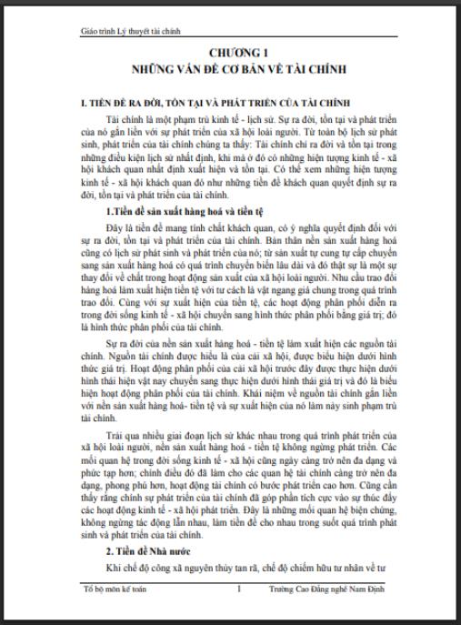 Giáo trình Lý thuyết tài chính Phần 1 – Nền tảng vững chắc kiến thức tài chính chuyên sâu