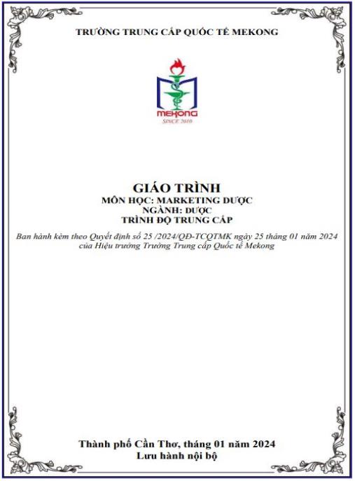 Giáo trình Marketing Dược – Bí quyết thành công ngành Dược Trung cấp