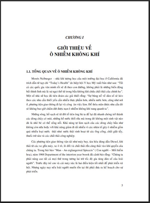 Giáo trình Ô nhiễm không khí – Phần 1: Tài liệu học tập thiết yếu cho sinh viên Môi trường