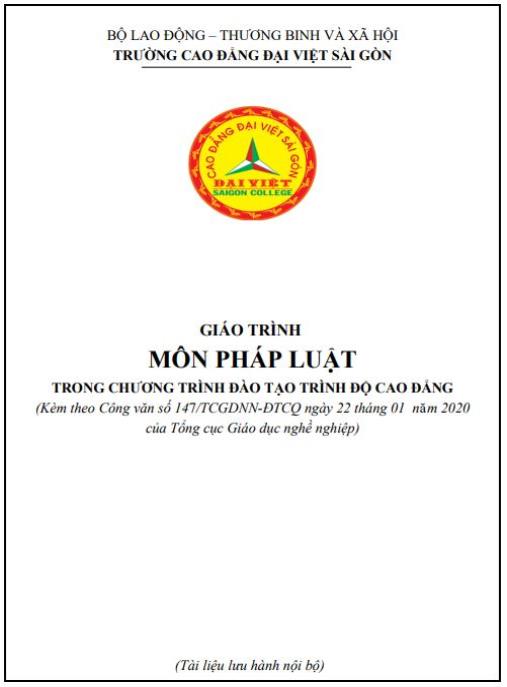 Giáo trình Pháp luật Trình độ Cao đẳng – Tài liệu nền tảng vững chắc