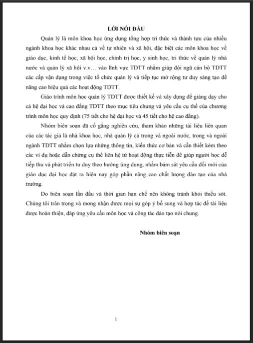 Giáo trình Quản lý thể dục thể thao – Hướng dẫn toàn diện chuyên sâu