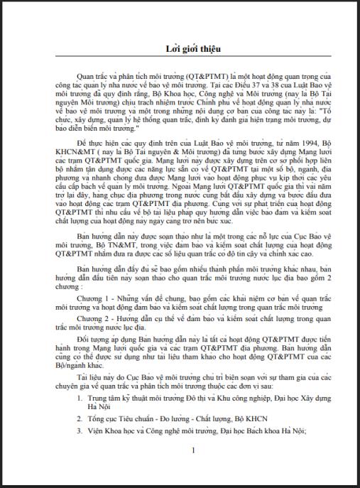 Giáo trình Quan trắc và phân tích môi trường – Tài liệu học tập chuyên sâu