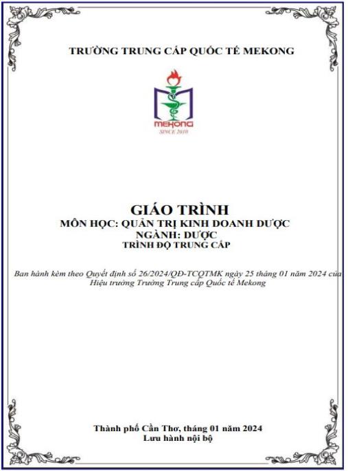 Giáo trình Quản trị kinh doanh dược – Bí quyết dẫn dắt doanh nghiệp dược phẩm