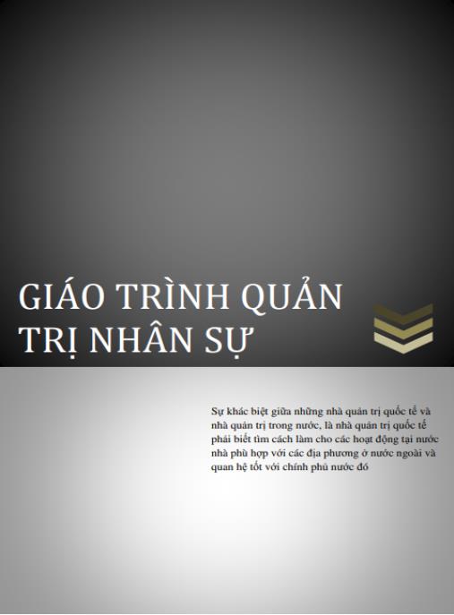 Giáo trình Quản trị nhân sự – Bí quyết quản lý nhân tài đỉnh cao