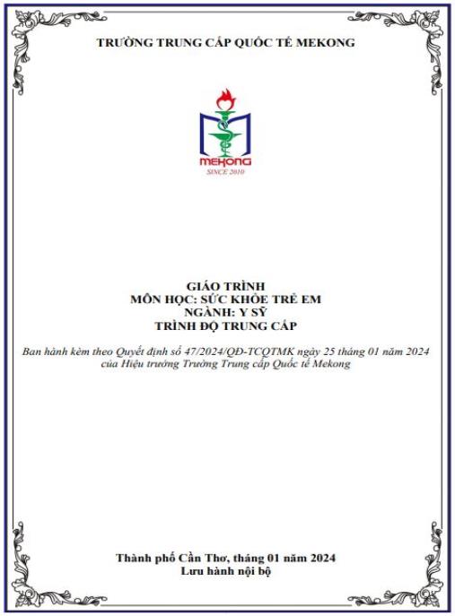 Giáo trình Sức khỏe trẻ em – Hướng dẫn toàn diện cho Y sỹ Trung cấp