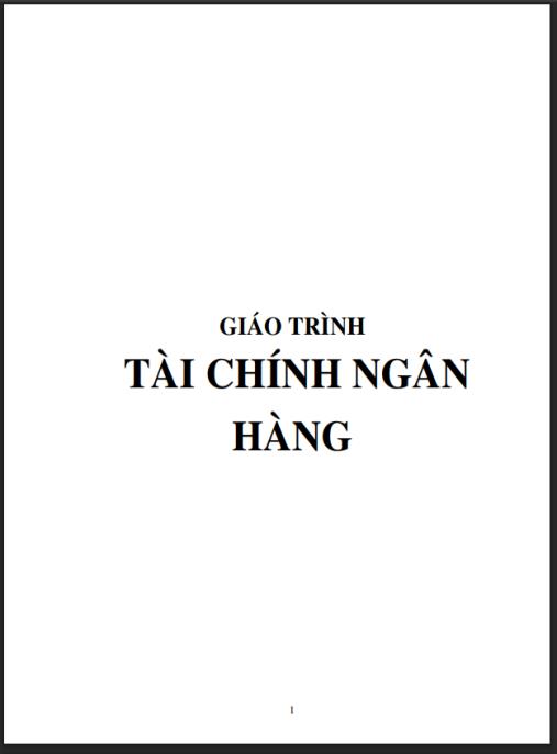 Giáo trình Tài chính ngân hàng – Kiến thức nền tảng vững chắc cho sinh viên