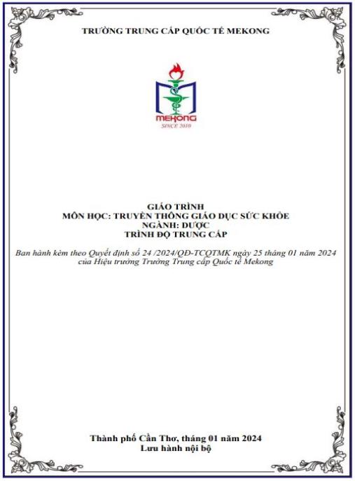 Giáo trình Truyền thông giáo dục sức khỏe – Ngành Dược Trung cấp Mekong