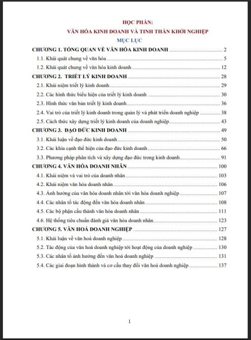 Giáo trình Văn hóa kinh doanh và tinh thần khởi nghiệp – Bí quyết khởi nghiệp bền vững