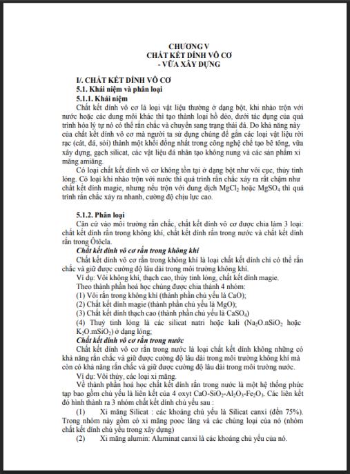 Giáo trình Vật liệu xây dựng – Phần 2: Kiến thức chuyên sâu bê tông & vật liệu