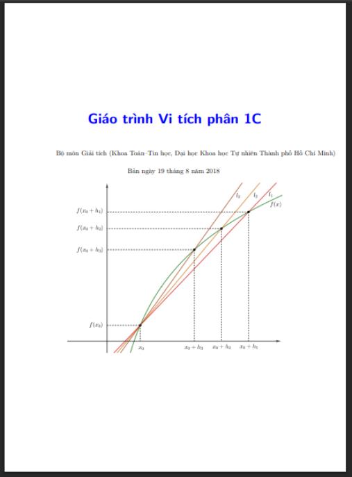 Giáo trình Vi tích phân 1C – Nền tảng vững chắc Toán học đại cương