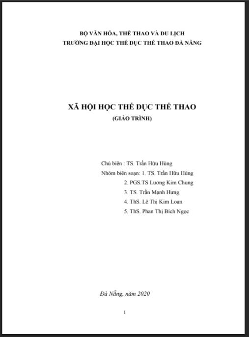 Giáo trình Xã hội học Thể dục Thể thao – Tài liệu chuẩn cho sinh viên Quản lý TDTT