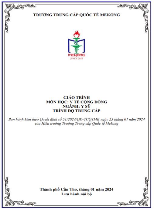 Giáo trình Y tế cộng đồng – Chuẩn đào tạo Y sĩ Trung cấp